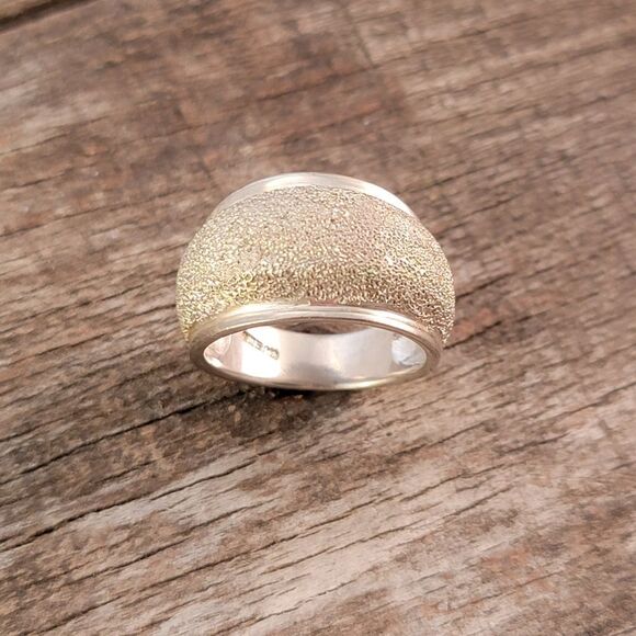 Stardust CZ Domed Sterling Silver Ring - Picture 6 of 10